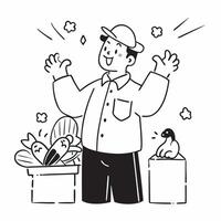 Man with Down syndrome volunteering at an animal shelter concept as A man with Down syndrome joyfully volunteering at an animal shelter highlighting inclusion kindness and the joy Clear vector