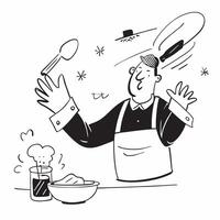 Man with a prosthetic arm enjoying a cooking class concept as A man with a prosthetic arm joyfully participating in a cooking class showcasing inclusion culinary creativity and sha Clear vector
