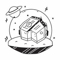 Lunar Base Construction concept as Construction of a lunar base for long term human habitation and research on the moons surface in Photo Stock Concept Clear Set 2 vector