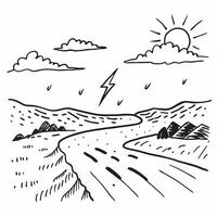 Lightning Over Farmland concept as A farmland under the siege of a vivid lightning storm highlighting the vast open landscapes in Photo Stock Concept Clear Set 2 vector