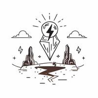 Lightning Strikes Desert Mesa concept as Lightning strikes a desert mesa an electrifying moment captured against stark and dramatic landscapes in Photo Stock Concept Clear Set 2 vector