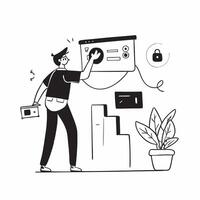 Kids Interacting with Smart Educational Toys concept as Children play and learn with smart educational toys in a tech enhanced home environmentSimple flat illustration in isometri Clear vector