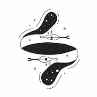 Kayaking in Bioluminescent Waters concept as Kayakers navigate through glowing waters under the stars creating a surreal and unforgettable adventure in Photo Stock Concept Clear vector