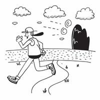 Jogger in the Misty Park concept as A jogger cuts through the misty morning air in the park finding solitude and rhythm in their strides in Photo Stock Concept Clear vector