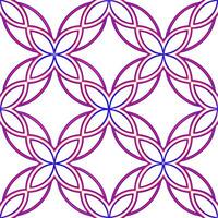 Invent neon fractal tile repeats where swirling shapes intersect on white delivering mesmerizing visuals for dynamic brand experiences and nightlife promotions concept as Construct Clear vector