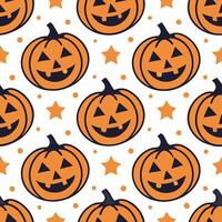Jack o lanterns and witches seamless tile pattern with vibrant orange and magical elements for enchanting Halloween decor concept as Vibrant orange jack o lanterns and magical witc Clear Set 2 vector