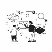 Interplanetary Navigation concept as Engineers develop navigation systems for interplanetary missions facilitating travel between planets in Photo Stock Concept Clear vector