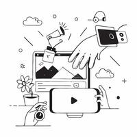 Integrating Smart Home with Entertainment Systems concept as Integrating smart home technology with home entertainment systems for an optimized viewing experienceSimple flat illus Clear vector