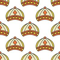 Integrate ethnic hats and headwear into seamless tile patterns focusing on symbolic details and bright cultural accents concept as Create modern tile patterns using ethnic headwea Clear vector