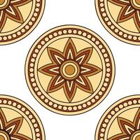 Incorporate local African village symbols into seamless tile patterns focusing on storytelling motifs and earthy color schemes concept as Create seamless tiles using African villa Clear vector