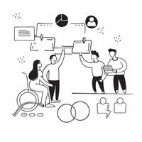 Inclusive Design Principles concept as A company adopts inclusive design principles to ensure their services are accessible and welcoming to all users in Photo Stock Concept Clear Set 2 vector