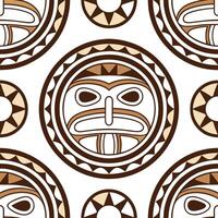 Incorporate Aboriginal Canadian art elements into a seamless tile design focusing on totemic symbols and earthy color palettes concept as Create a seamless tile pattern based on t Clear vector