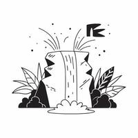 Hidden Waterfall in Rainforest concept as A secluded waterfall cascades through lush tropical foliage creating a serene escape in the rainforest in Photo Stock Concept Clear vector