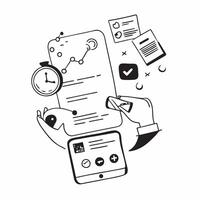 Health Monitoring Mobile App concept as Monitoring health metrics and medical appointments through a dedicated mobile health app in Photo Stock Concept Clear vector