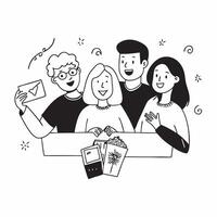 Group of friends with various disabilities enjoying a movie night concept as A diverse group of friends with various disabilities happily enjoying a movie night together emphasizin Clear vector