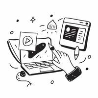 Graphic Design Tutorials Online concept as An expert graphic designer teaches design principles and software use in an online tutorial series in Photo Stock Concept Clear vector