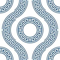 Greek Meander seamless tile pattern with blue and white tones and traditional patterns for coastal decor concept as Blue and white Greek meander patterns arranged seamlessly for co Clear vector