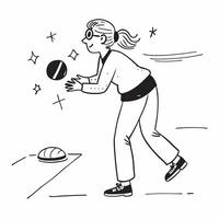 Girl with visual impairment participating in goalball concept as A girl with visual impairment actively playing goalball showcasing her skills inclusion and the excitement of team Clear Set 2 vector
