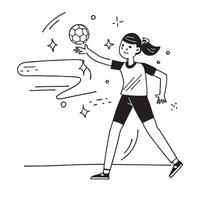 Girl with visual impairment participating in goalball concept as A girl with visual impairment actively playing goalball showcasing her skills inclusion and the excitement of team Clear vector