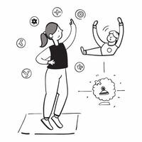 Girl with epilepsy participating in a gymnastics class concept as A girl with epilepsy joyfully participating in a gymnastics class highlighting inclusion focus and the benefits of Clear Set 2 vector