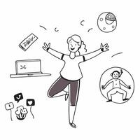 Girl with epilepsy participating in a gymnastics class concept as A girl with epilepsy joyfully participating in a gymnastics class highlighting inclusion focus and the benefits of Clear vector