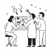 Genomic Research in Biotech Lab concept as Scientists conduct genomic research using advanced sequencing technology in a biotech laboratory in Photo Stock Concept Clear vector