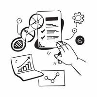 Genetic Health Analytics concept as Utilizing genetic data to provide personalized health insights and predictive analytics in healthcare in Photo Stock Concept Clear vector