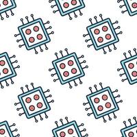 Generate seamless tile patterns with integrated circuit board motifs and digital pixel art featuring isolated white backgrounds for tech branding concept as Fuse integrated circuit Clear vector