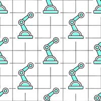 Generate seamless tile layouts featuring robotic arms mechanized joints subtle neon highlights and pristine white space for cosmic engineering flair concept as Mechanized robotic a Clear vector