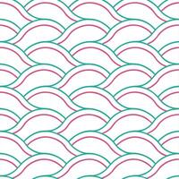 Generate repeating fluid wave arcs with subtle neon glows against an open white backdrop for cutting edge tile design concept as Fluid arcs curve gently with neon glows surrounded Clear vector