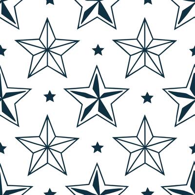 Generate futuristic seamless patterns featuring star clusters and geometric forms on white backgrounds for science fiction themed brand visuals concept as Combine star based shapes Clear