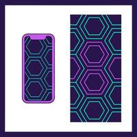 Futuristic seamless tile pattern featuring abstract geometric shapes in neon hues creating a dynamic digital interface aesthetic concept as A vibrant scene showcasing interconnecte Clear vector
