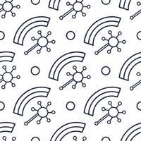 Fuse stylized symbolic forms circuit like lines and crisp white spaces into seamless pattern maximizing futuristic brand edge concept as Showcase minimal arcs bridging luminous mot Clear vector