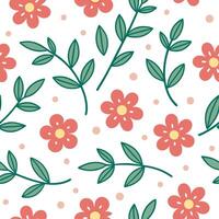 Fresh spring floral seamless pattern with lively blooms and soft white balance for cheerful spring projects concept as Lively floral pattern with blooming flowers and soft white ba Clear vector