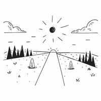 Forest Edge Sunset concept as The sun sets at the edge of a vast forest lighting up the treetops and casting long shadows across the clearing in Photo Stock Concept Clear Set 2 vector