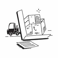 Forklift and a blueprint symbolizing efficient warehouse design in double exposure with copy space concept as A forklift blended with a blueprint representing efficient warehouse Clear vector