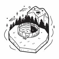 Forest Enclave Hot Springs concept as Tucked away in a dense forest a hot spring enclave provides a secluded spot for relaxation and rejuvenation in Photo Stock Concept Clear vector