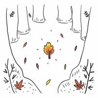Forest Canopy in Fall concept as The canopy of a dense forest turns a fiery mix of yellows and reds offering a top down view of autumns splendor in Photo Stock Concept Clear Set 2 vector