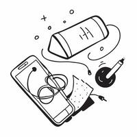 Flat lay of a tablet and a coffee mug with a pen symbolizing digital note taking in double exposure with copy space concept as A flat lay of a tablet and a coffee mug intertwined Clear vector