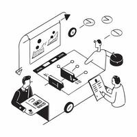 flat icon Workflow Visualization Session concept as Teams use workflow visualization tools to identify bottlenecks and improve process flowsSimple flat illustration in isometric s Clear vector