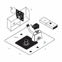 flat icon Virtual Reality Gaming concept as A person immerses in a virtual reality game experiencing futuristic gameplay in an interactive environmentSimple flat illustration in i Clear vector