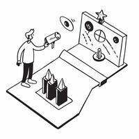 flat icon Transitioning to a New Industry concept as A professional attends a seminar on transitioning to a new industry exploring different career possibilitiesSimple flat illust Clear vector