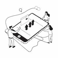 flat icon Travel Planning Mobile App concept as Travel enthusiasts planning their next vacation using a mobile travel app to book flights and accommodationsSimple flat illustratio Clear vector