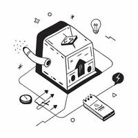 flat icon Smart Home for Smart Kids concept as A child friendly smart home setup that includes educational tools and safety features for smart kidsSimple flat illustration in isom Clear vector