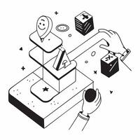 flat icon Quality Assurance System Overhaul concept as An organization overhauls its quality assurance system to improve product quality and customer satisfactionSimple flat illus Clear vector