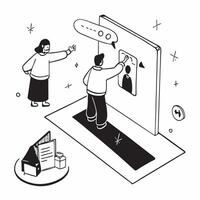 flat icon Public Speaking Mastery concept as An individual attends a workshop to master public speaking skills enhancing their communication and leadership abilitiesSimple flat il Clear vector