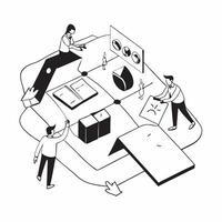 flat icon Operational Risk Management concept as Specialists focus on operational risk management to mitigate risks and ensure stable business operationsSimple flat illustration i Clear vector