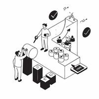 flat icon Paperless Office Initiative concept as An organization transitions to a paperless office aiming to enhance efficiency and reduce environmental impactSimple flat illustra Clear vector
