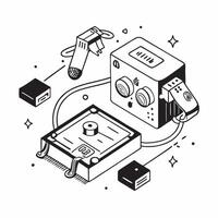 flat icon Monitoring Health with Smart Wearables concept as Monitoring personal health through smart wearables that track fitness and vital signs in a smart homeSimple flat illust Clear vector