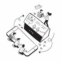 flat icon Mobile Gaming on the Go concept as Individuals enjoy gaming on smartphones during their commute engaging in mobile games anywhere anytimeSimple flat illustration in isom Clear vector